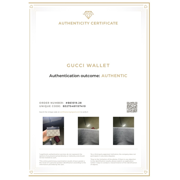 New Gucci Beige & Black Card Holder Wallet-With COA - Picture 7 of 7